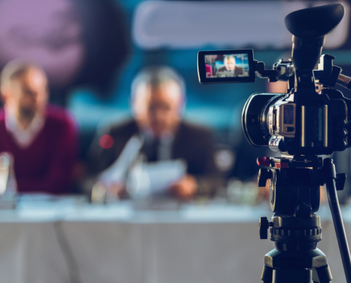 camera recording meeting