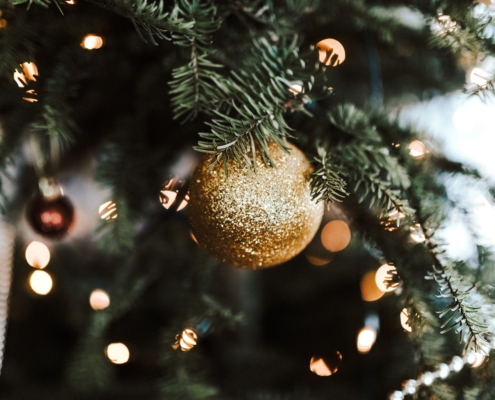 a bauble showing fun christmas element